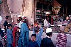 An open air shop in the centre of Herat. These open fronted shops are typical of the old city.