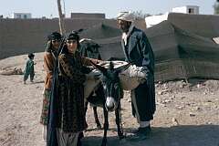 Outside Herat is a camp with the black tents of the nomadic Kuchi. The women are usually not veiled.