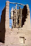 One of the old windmills near Herat. The vertical shaft with sails made from reeds would drive millstones to grind grain.