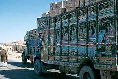 Trucks in Afghanistan and Pakistan in the village of Adraskan, between Herat and Kandahar.