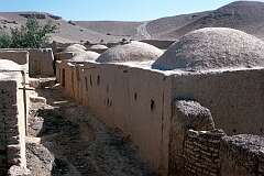 Adraskan, a typical village between Herat and Kandahar. The houses have vents in the roof and courtyards, hidden from view from the streets.