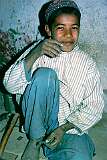 A boy in a workshop in the southern city of Kandahar.