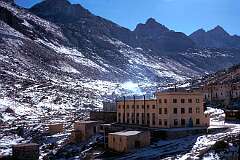 A hotel in the snowy mountains on the Hindu Kush, in the north east of the country.
