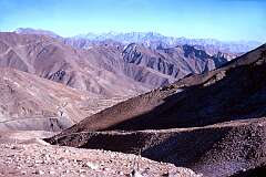 Coming from the north across the Kowtal-e-Salang, a pass in the Hindu Kush mountains, heading towards the Salang Tunnel, to the north of Kabul.