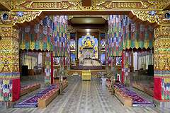 The main assembly hall of the Thupsung Dhargye Ling Buddhist Monastery.