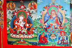 One of the many wall paintings in the Dukhang, the main prayer hall in Tawang Monastery.