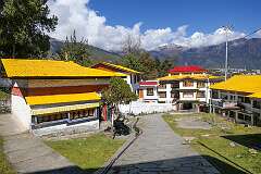 View to the western entrance gate to Tawang Monastery.
