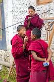 Young novice monks (getsul in Tibetan, having taken initial vows and undergoing training), in Tawang Monastery.
