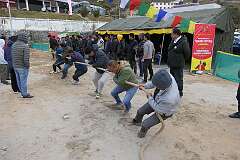 “Thekpa-teng-ri”, tug-of-war, a traditional game, at the Tawang Festival.