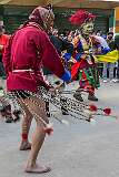 Masked dancers, in the Carnival Parade on the first day of the Tawang Festival.
