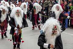 The Carnival Parade, with many colourful dancers, on the last day of the Tawang Festival.