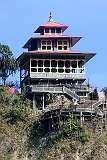 View to the Dul Dul Tharpa Ling Gompa, a Buddhist monastery on a hill, 37 kilometres southeast of Bomdila.