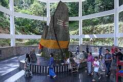 Devotees circumambulating the Shiv Linga, Shree Sidheshwar Nath Temple in Kardo.