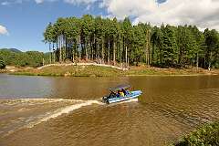 Boating on the artificial Seeh Lake near Old Ziro.
