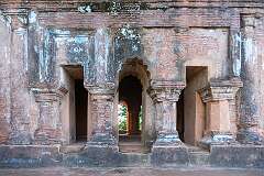 Sculpted columns on the upper floor of the Kareng Ghar at Garhgaon,  the Ahom Raja's Palace, erected in the 18th century.