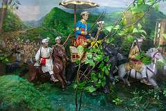 Display of when Sukaphaa, a Tai prince, entered the Brahmaputra valley, having crossed the rugged Patkai mountain range from Möng Mao in 1228, leading to the establishment of the Ahom kingdom.