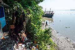 The Brahmaputra River at the Shri Shri Ganesh Mandir.
