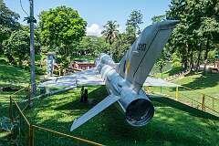 A “Valiant” MiG 21 jet fighter in Chitralekha Udyan park.