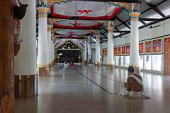 Monks singing In the Sri Sri Auniati Satra; Vaishnavite Hindu monasteries are characterised by their devotion to Lord Vishnu.