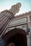 A minaret of the Mughal Jama Masjid, built between 1644 and 1656 by Emperor Shah Jahan.