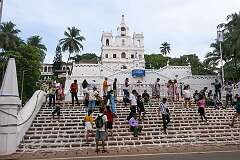The Immaculate Conception Church, a Baroque-style Catholic church with a grand façade atop a small hill, completed in 1609.