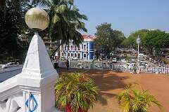 Praça da Igreja from the steps to the Immaculate Conception Church, in Altinho, Panaji.