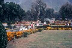Nishat Bagh, a terraced Mughal garden, the largest Mughal garden in the Kashmir Valley. It was designed and built in 1633 by Asif Khan, elder brother of Nur Jehan.