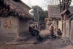 Scene in the village of Awantipora or Awantipur, 32 kilometres south east of Srinagar.