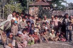 Abdul Ahad Bhan with carpet weavers in Narayan Bagh, about 20 kilometres north west of Srinagar.