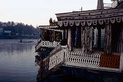 View from a houseboat on Dal Lake, Srinagar.