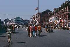 Lal Chowk, the central square in Srinagar.