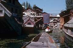 Boat travel on one of the canals of Srinagar.