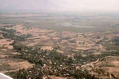 Aerial view near the airport of Srinagar, the capital of Kashmir.