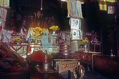The main Assembly Hall, with its Shakyamuni Buddha statue, Rizong Gompa.