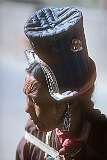 A traditional Ladakhi woman with her typical hat.