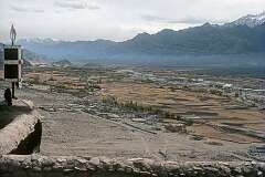 View from Thikse Gompa, at an altitude of 3,600 metres, to the Indus River.