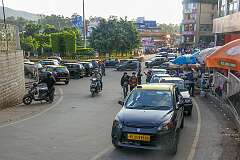 Taxis at Police Bazar Actual Point, Shillong.