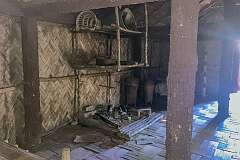 The fireplace in “Lal-in”, the Chief’s residence, in Reiek Zokhua, a typical Mizo village.