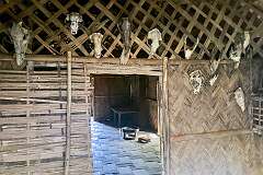 View into “Lal-in”, the Chiefs residence, in Reiek Zokhua; it stands out prominently as it is suitably located.