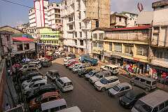 The view from the Crescent International Hotel at the Kohima-Mokokchung Road, Naga Bazaar, in Kohima, capital city of Nagaland.