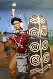 Representation of a Naga warrior performing a victorious war dance, Nagaland State Museum.