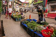 Selling vegetables at Razhu Point in the centre of Kohima.