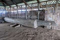 The large tree-trunk drum, in Chief Angh's Morung, formerly the tribal youth dormitory of Sheanghah Chingnyu.