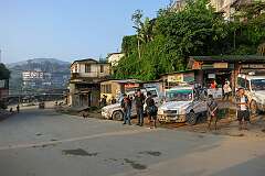 Tata Sumos, public transport between towns and villages, along the Tuensang-Mon-Naginimora Road in Mon.