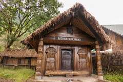 Kachari Nohdrang, traditional hut of Dimasa-Kachari tribe in Kisama Heritage Village.