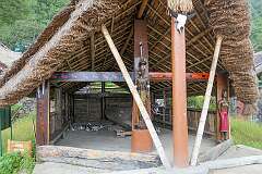 The traditional 'bachelors' dormitory' house of the Chang tribe in Kisama Heritage Village.