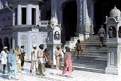 Marble stairs at the Golden Temple, Sri Harmandir Sahib,  (“abode of God”) or Darbār Sahib, (“exalted court”), the holiest Gurdwara and the most important pilgrimage site of Sikhism.