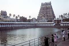 The Sivaganga temple tank, dating ftom between 1800 and 1850, in the Thillai Nataraja Temple.