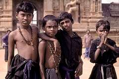 Young Devotees at the Brihadisvara Temple in Thanjavur.