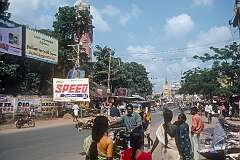 Gandhiji Road, with Ranees (Rani's) Clock Tower; it was built in 1883.